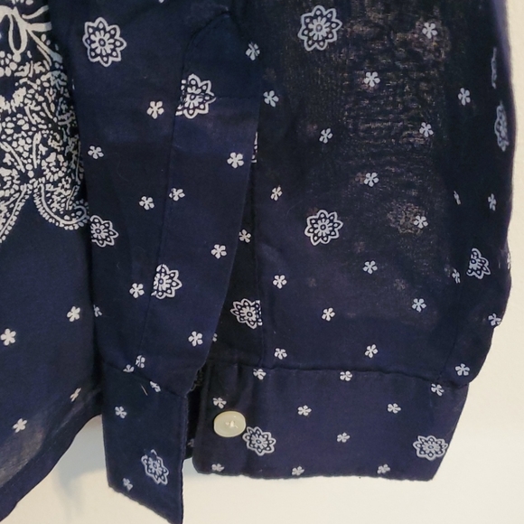 OLD NAVY Classic Printed button down shirt L/G Navy blue - Picture 4 of 5